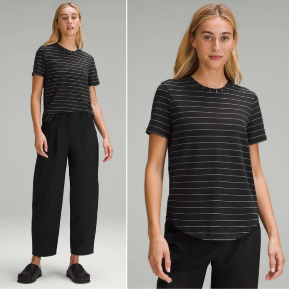 lululemon athletica Tops - Lululemon Love Crew Tee Shirt in Short Serve Stripe Black/White